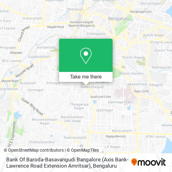 Bank Of Baroda-Basavangudi Bangalore (Axis Bank-Lawrence Road Extension Amritsar) map
