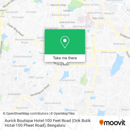 Aurick Boutique Hotel-100 Feet Road (Orik Butik Hotal-100 Pheet Road) map