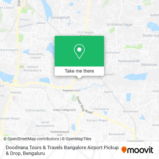 Doodnana Tours & Travels Bangalore Airport Pickup & Drop map