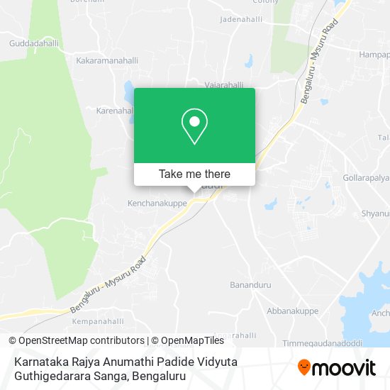 Karnataka Rajya Anumathi Padide Vidyuta Guthigedarara Sanga map