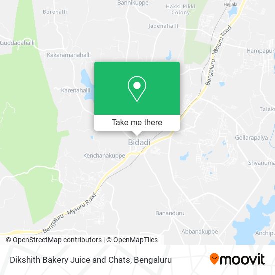Dikshith Bakery Juice and Chats map