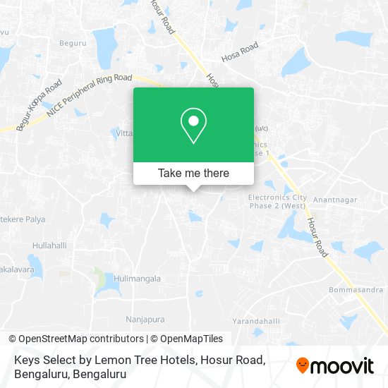 Keys Select by Lemon Tree Hotels, Hosur Road, Bengaluru map