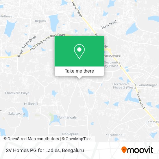 SV Homes PG for Ladies map