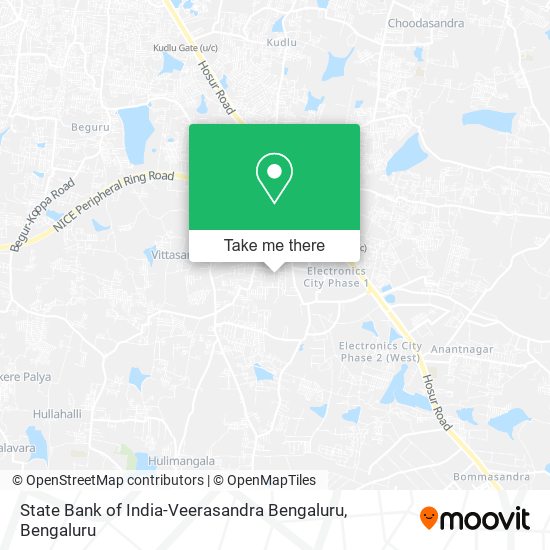 State Bank of India-Veerasandra Bengaluru map