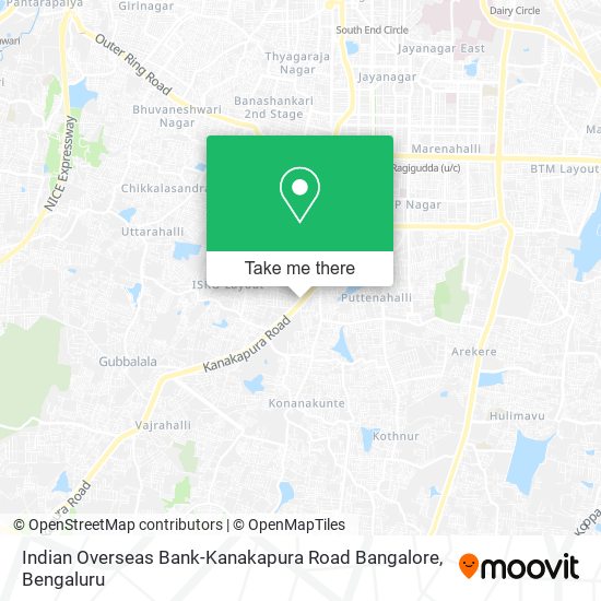 Indian Overseas Bank-Kanakapura Road Bangalore map