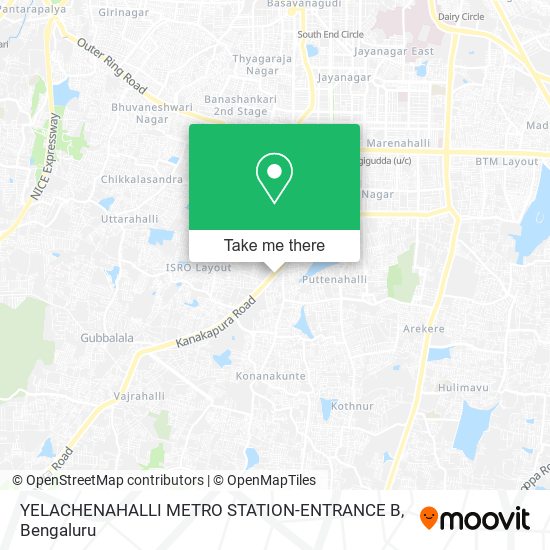 YELACHENAHALLI METRO STATION-ENTRANCE B map