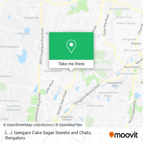 L. J. Iyengars Cake Sagar Sweets and Chats map