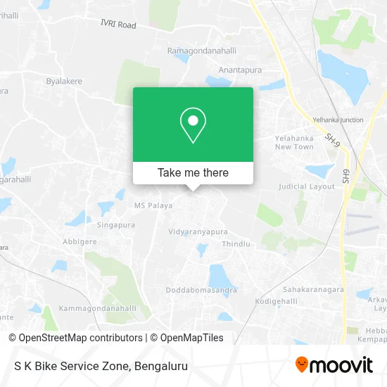 S K Bike Service Zone map