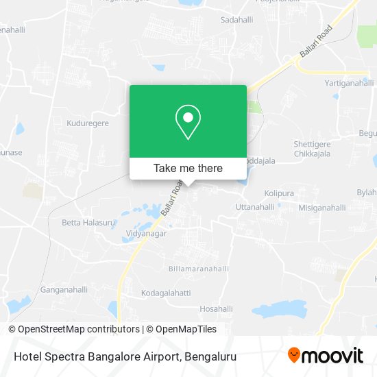 Hotel Spectra Bangalore Airport map