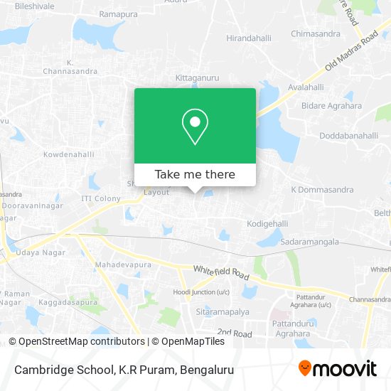 Cambridge School, K.R Puram map