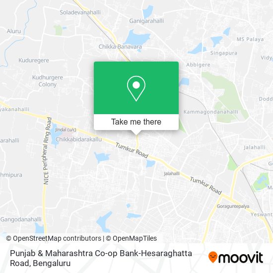 Punjab & Maharashtra Co-op Bank-Hesaraghatta Road map