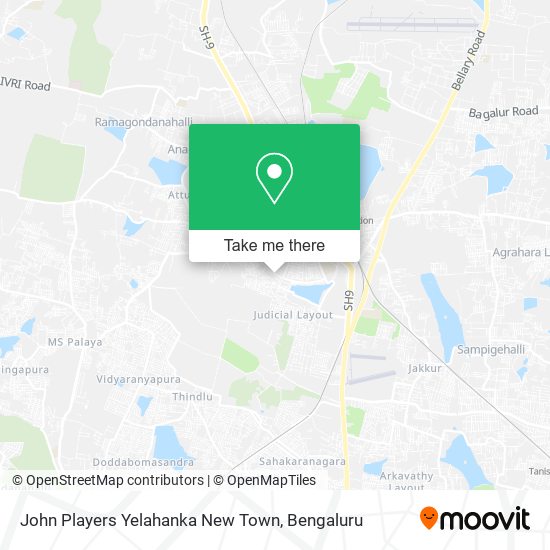 John Players Yelahanka New Town map