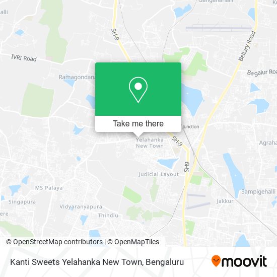 Kanti Sweets Yelahanka New Town map