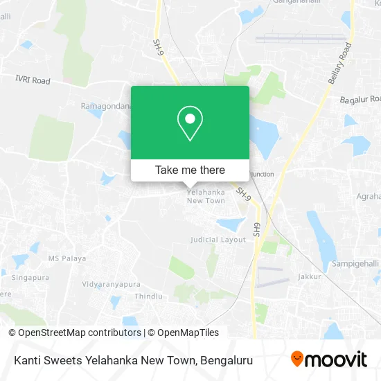 Kanti Sweets Yelahanka New Town map