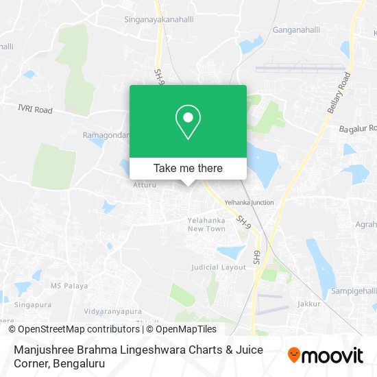 Manjushree Brahma Lingeshwara Charts & Juice Corner map