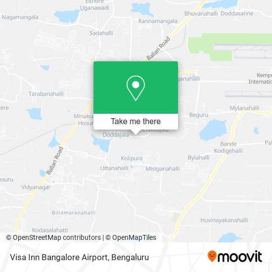Visa Inn Bangalore Airport map