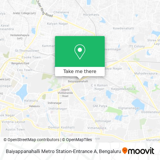 Baiyappanahalli Metro Station-Entrance A map
