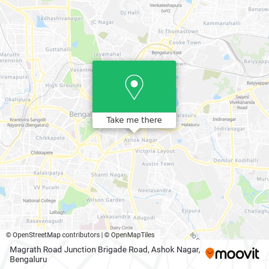 Magrath Road Junction Brigade Road, Ashok Nagar map