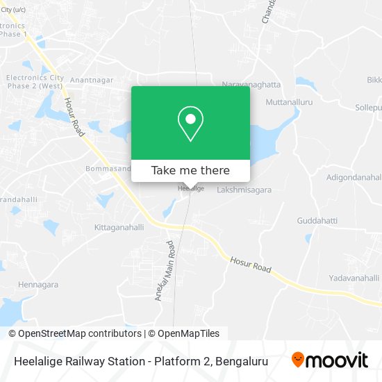 Heelalige Railway Station - Platform 2 map