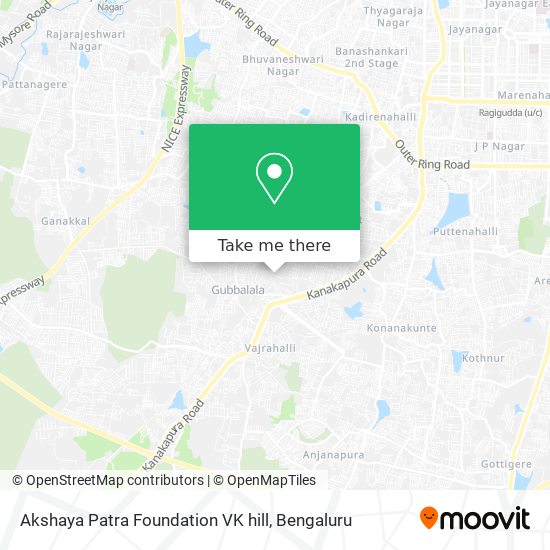 Akshaya Patra Foundation VK hill map