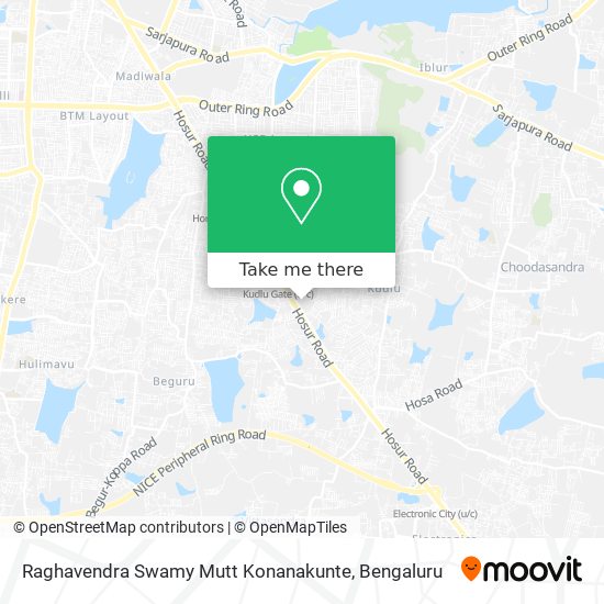 Raghavendra Swamy Mutt Konanakunte map