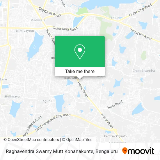 Raghavendra Swamy Mutt Konanakunte map