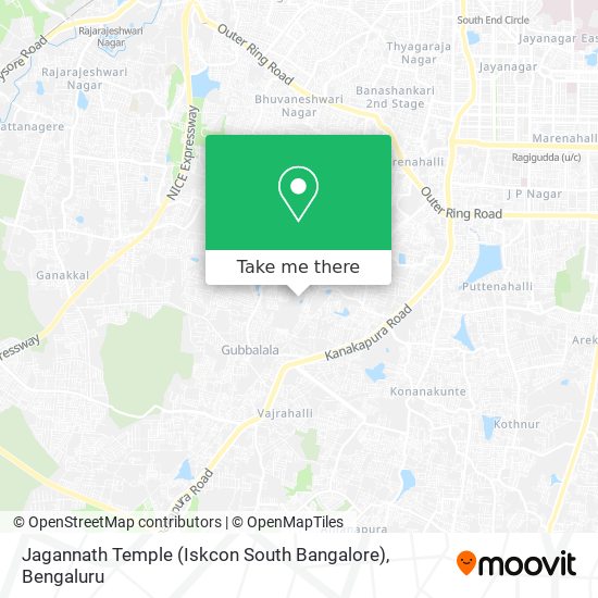 Jagannath Temple (Iskcon South Bangalore) map