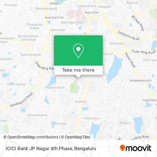 ICICI Bank JP Nagar 4th Phase map