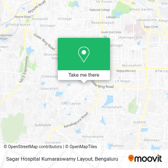 Sagar Hospital Kumaraswamy Layout map
