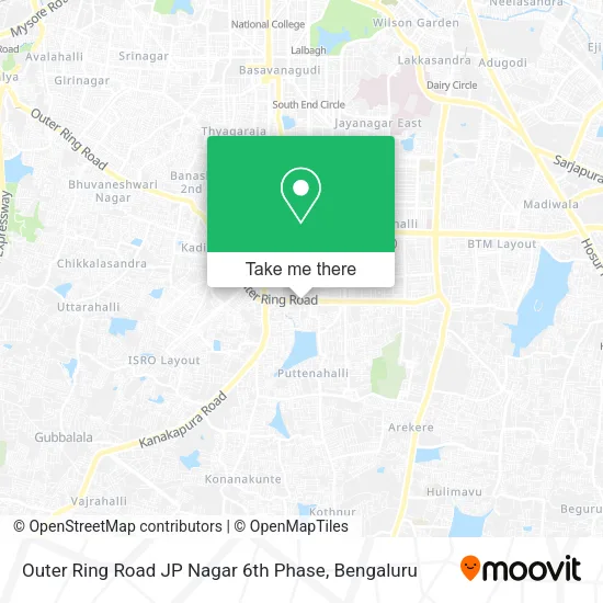 Outer Ring Road JP Nagar 6th Phase map