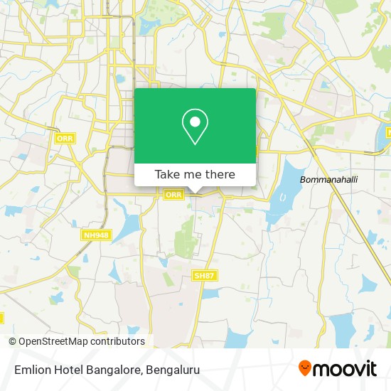Emlion Hotel Bangalore map