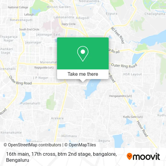 16th main, 17th cross, btm 2nd stage, bangalore map