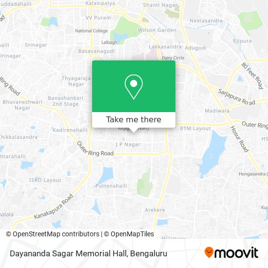 Dayananda Sagar Memorial Hall map