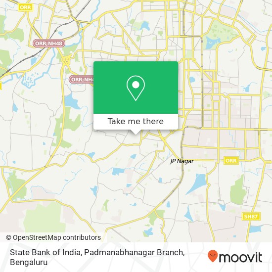 State Bank of India, Padmanabhanagar Branch map