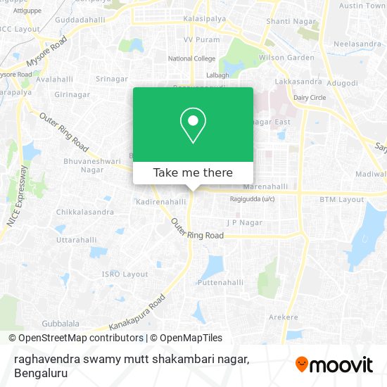 raghavendra swamy mutt shakambari nagar map