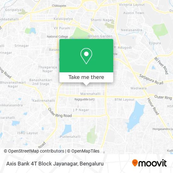 Axis Bank 4T Block Jayanagar map