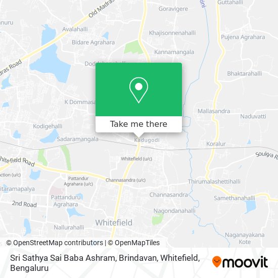 Sri Sathya Sai Baba Ashram, Brindavan, Whitefield map