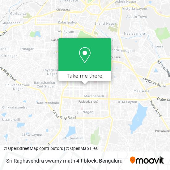 Sri Raghavendra swamy math 4 t block map