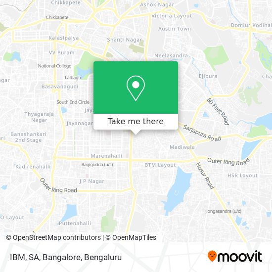 IBM, SA, Bangalore map