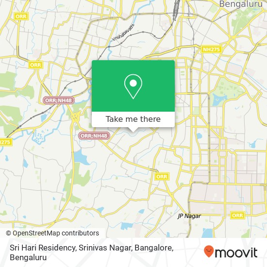 Sri Hari Residency, Srinivas Nagar, Bangalore map
