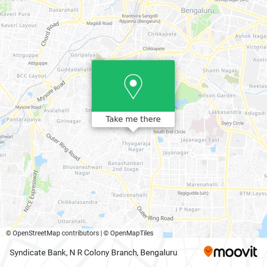 Syndicate Bank, N R Colony Branch map