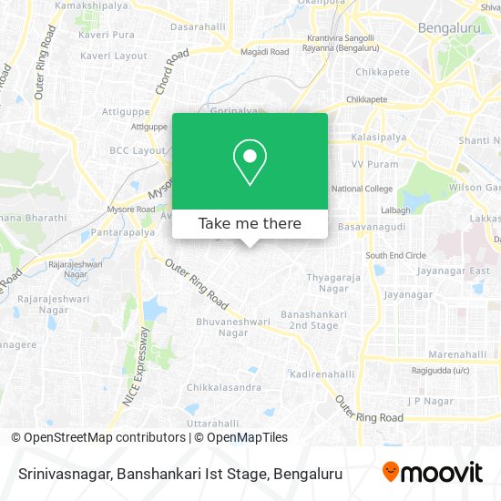 Srinivasnagar, Banshankari Ist Stage map