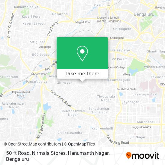 50 ft Road, Nirmala Stores, Hanumanth Nagar map