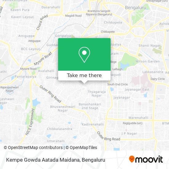 Kempe Gowda Aatada Maidana map