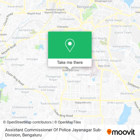 Assistant Commissioner Of Police Jayanagar Sub-Division map
