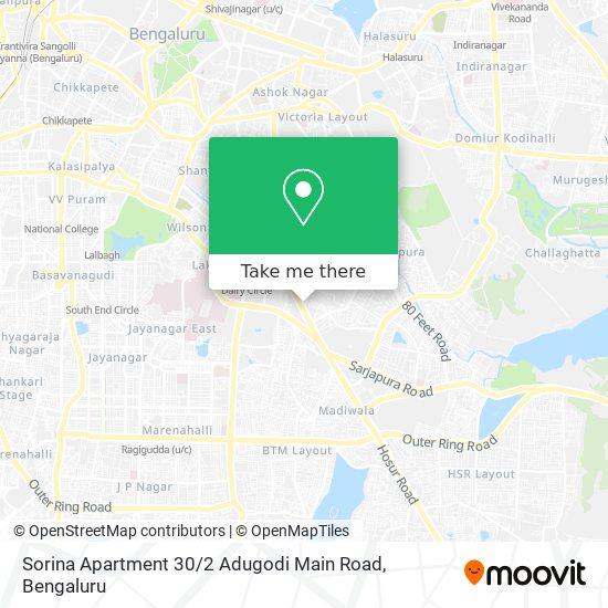 Sorina Apartment 30 / 2 Adugodi Main Road map