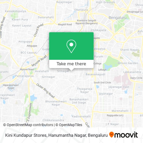 Kini Kundapur Stores,  Hanumantha Nagar map