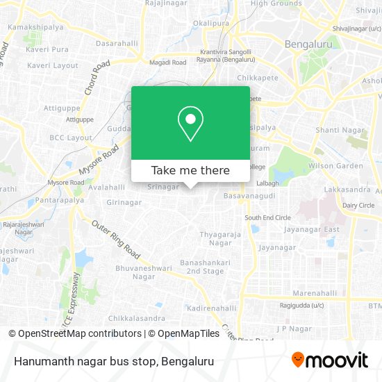 Hanumanth nagar bus stop map
