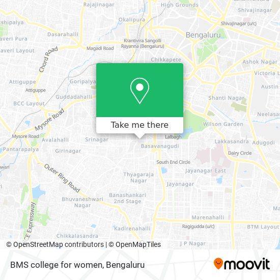 BMS college for women map