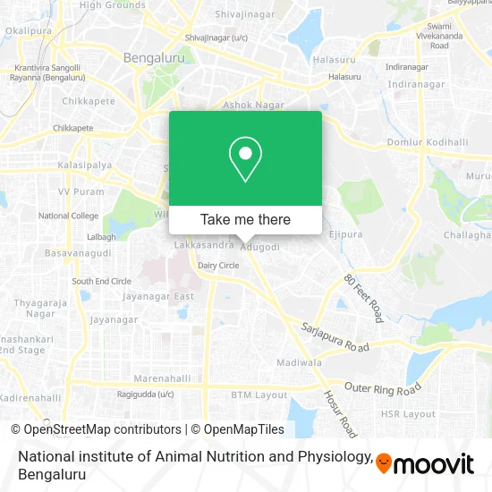 National institute of Animal Nutrition and Physiology map